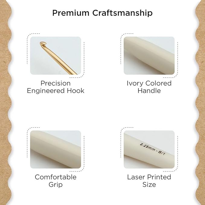 Knitter’s Pride Pearl Aluminum Crochet Hook – US Size B (2.25mm)
