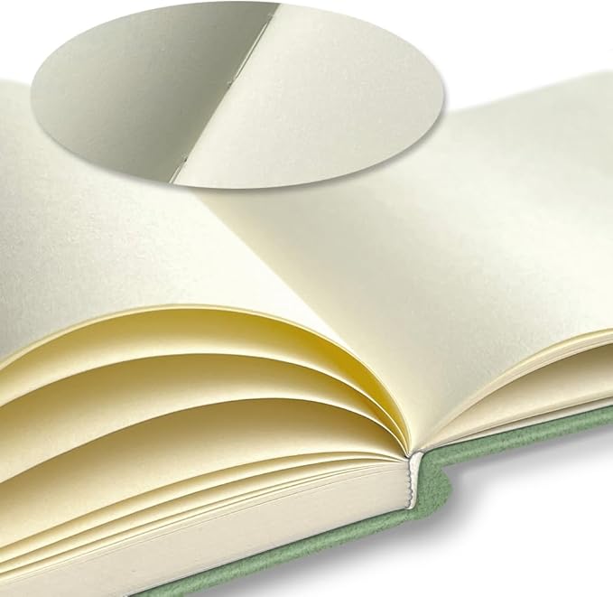 Mifuner Small Square 5x5 80gsm Mini Notebooks Blank Pages Sketchbooks Travel Journal Pocket Hardcover Paint Writing Notebook Blank Diary Memo Planner Sketchbook PU Leather Cover.Sage Green