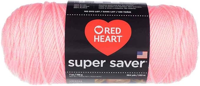 Craft County Size 4 (Medium) 100% Acrylic Fiber Yarn – Variety of Color and Pattern Options – for Crochet, Knitting, and Weaving (Petal Pink)