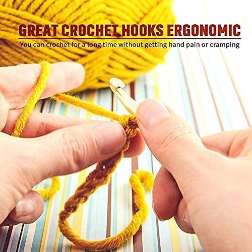 9 Pieces Crochet Hooks Ergonomic Crochet Hooks Set Needles for Arthritic Hands with a Case
