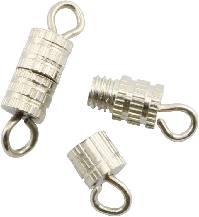 Barrel Screw Clasps 50PCS Silver Screw Barrel Jewelry Necklace Bracelet Clasps Connectors 4x13.5mm