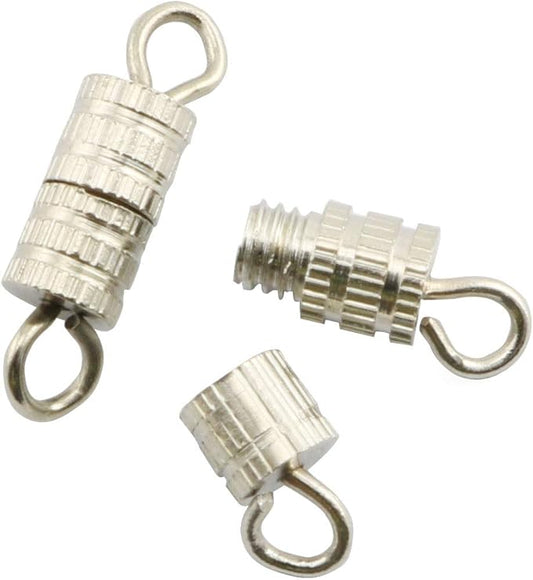 Barrel Screw Clasps 50PCS Silver Screw Barrel Jewelry Necklace Bracelet Clasps Connectors 4x13.5mm