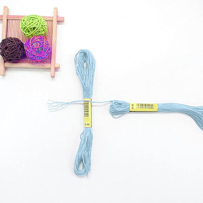 Embroidery Floss Kit-24 Skeins Premium Cross Stitch Thread for Knitting, Embroidery Stitching and Cross Stitch Project (Light Blue)