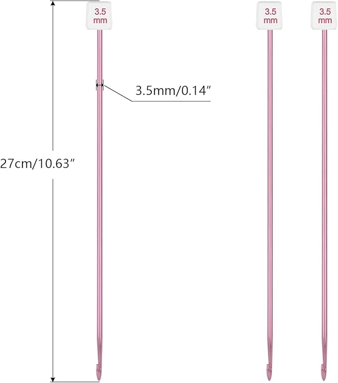 HEALEAYAR 3.5mm Tunisian Crochet Hooks Bulk, 27cm Extra Long Crochet Needles Aluminum Afghan Knitting Needles Tools for Beginners and Skills Class, Pack of 4