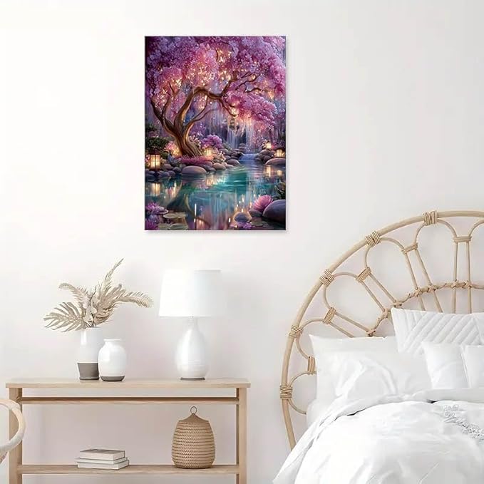 Fantasy Forest Stamped Cross Stitch Kits for Adults - Embroidery Kits for Beginners Adults,11 CT Patterns Dimensions Counted Cross Stitch Kits for Adults Arts Craft 12x16 inch