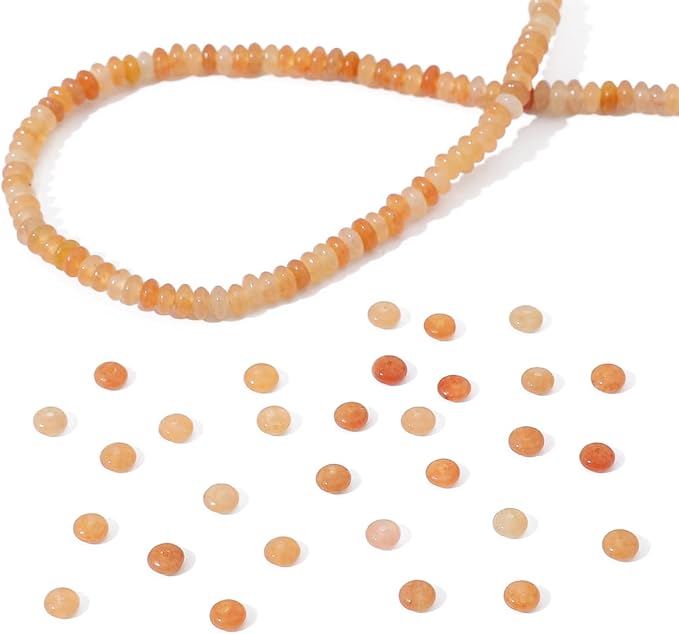 beadia natural red aventurine disk stone beads 4x2mm 160pcs rondelle loose semi gemstone beads for jewelry making design