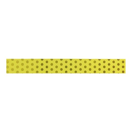 Wrapables Colorful Washi Masking Tape, Metallic Gold Dots on Yellow