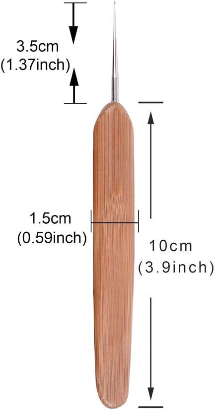 2 Pcs/Set Dreadlock Crochet Hook for Hair Dreadlock Needle Tool for Craft Dreadlock Crochet Needles (1 Hook 0.5mm + 1 Hook 0.75mm)