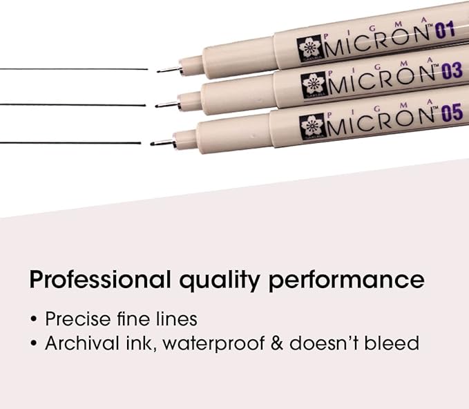 SAKURA Pigma Micron Pens (Set Of 3),Black