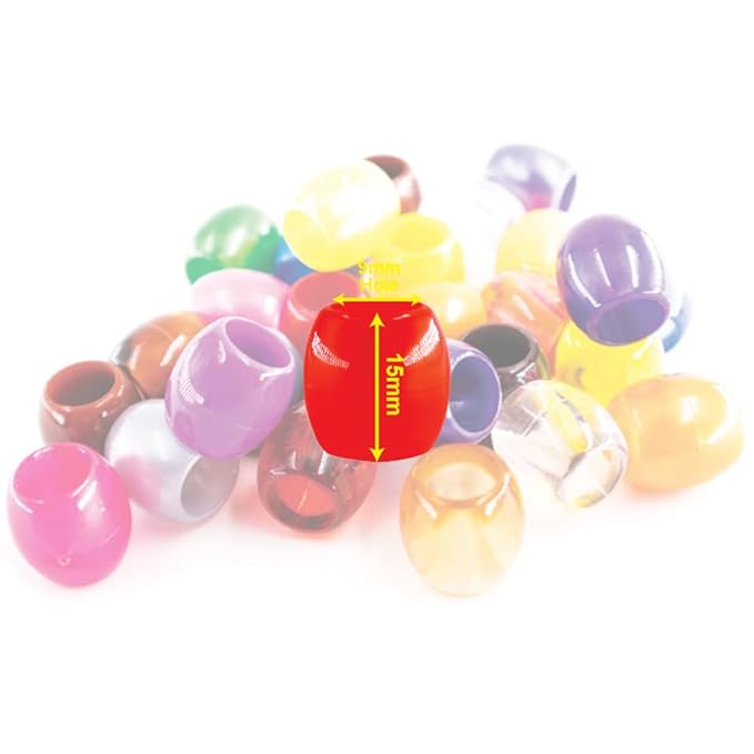 126 Pcs Beads Jewelry Making Kit DIY Hair Braiding Bracelet Ornaments Crafts Jumbo Round Pony (Pearl Orange Assorted)