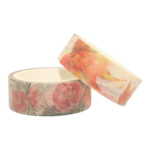 YUBBAEX 10 Rolls Spring Flowers Washi Tape Set Masking Decorative Tapes (Warm Tone)