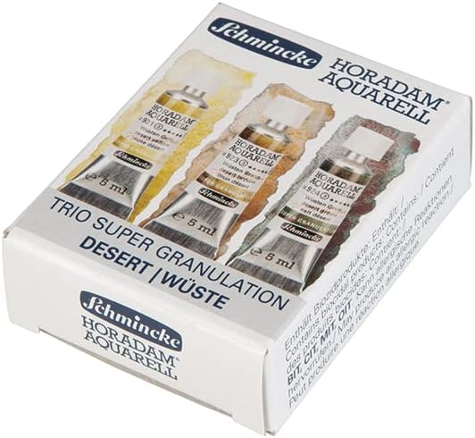 Schmincke Horadam® Aquarell, Super Granulation Trio Desert, 5 ml Tubes, 74 620 097, Cardboard Set, Very Strong Granulating colors, Finest, Super Granulating Watercolors