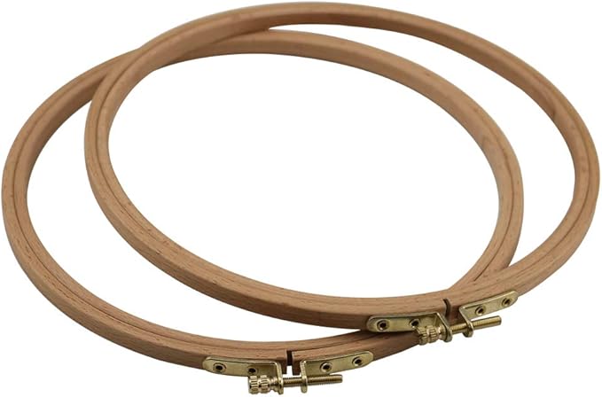 2 pack 8'' embroidery hoop, guofa 20cm beech wood cross stitch hoops, decorative hanging stitch hoops frames for craft
