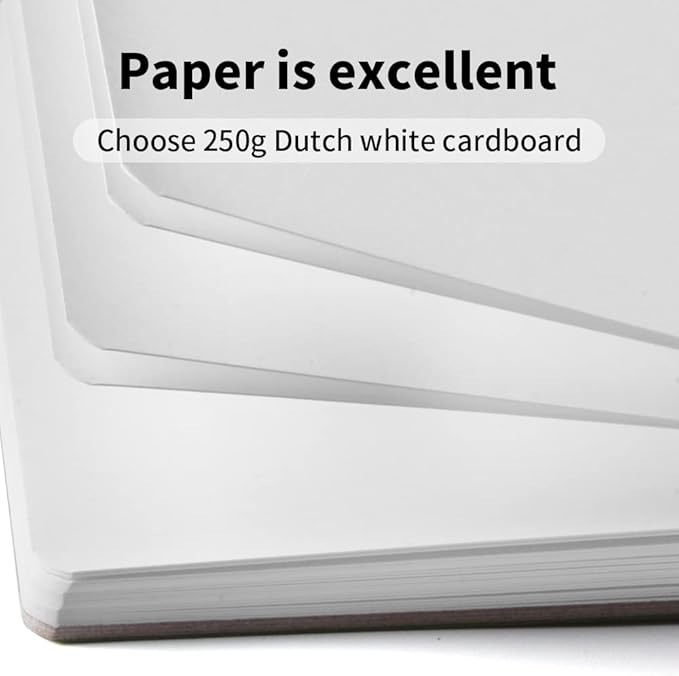 Mifuner Pink Champagne Hardcover Sketchbook Square Hardbound Sketch Journal 4.7 x 4.7 Inch 42 Sheets Art Book 250GSM Ultra Smooth Paper Ideal for Pencils,Water Color Pen,Marker Pen