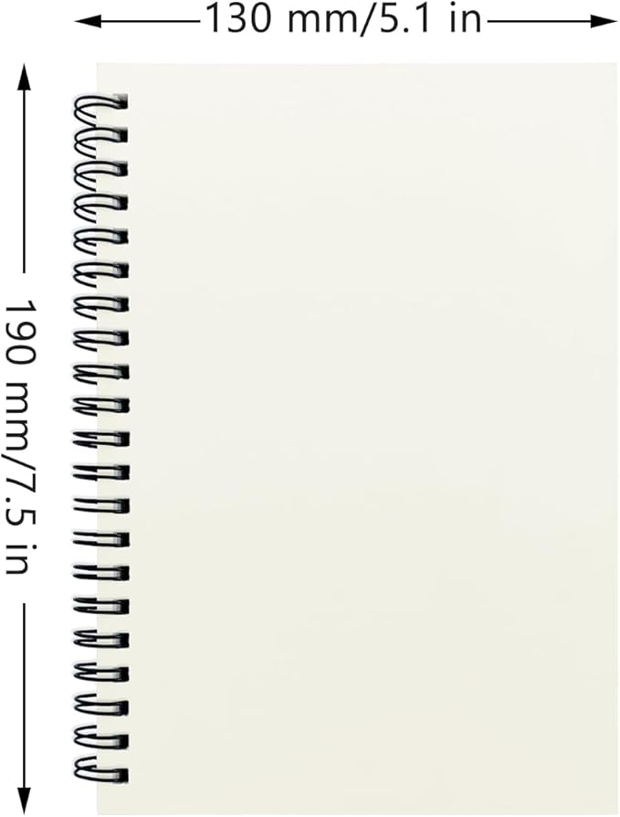 DSTELIN Premium 2-Pack Sketchbooks - Soft Cover, 140 Pages (70 Sheets), 7.5 x 5.1 inches, 100GSM Paper, Black Spiral Notebooks Set