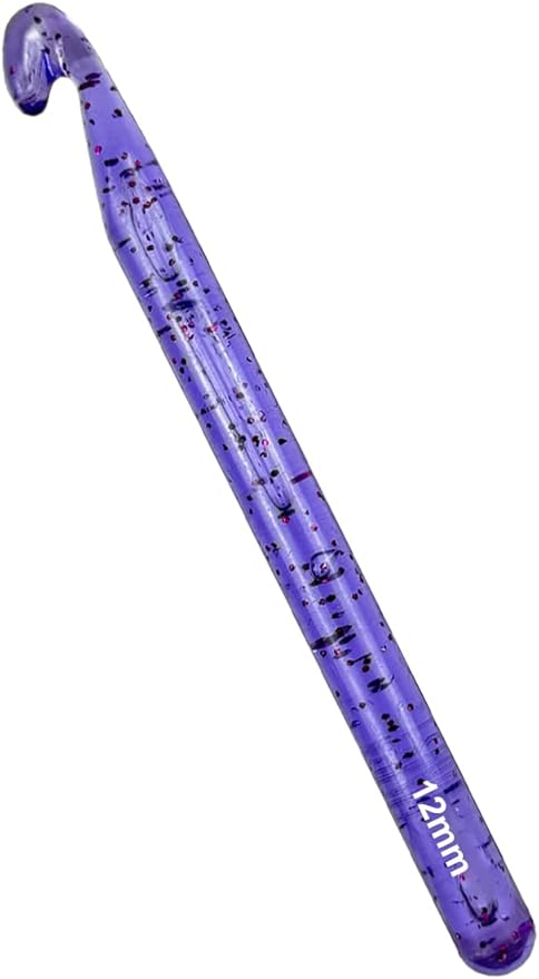 Weabetfu 12mm Large Crochet Hook,Huge Crochet Hooks for Chunky Yarn,Ergonomic Knitting Giant Crochet Hooks,Big Crochet Hooks for Knitting Yarn Carpet Scarf Wool Roving, Purple
