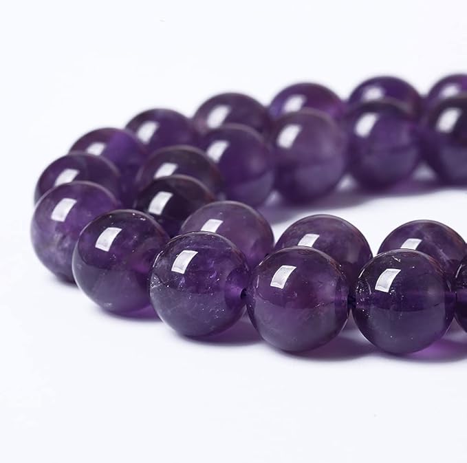 120PCS 6mm Natural Amethyst AAAAA Purple Crystal Quartz Beads Gemstones Round Stone Beads for Jewelry Making DIY Bracelet Necklace 2 Strand 32"