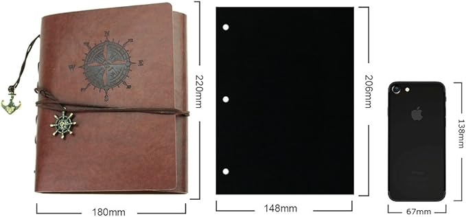 ThxMadam Leather Scrapbook Album 60 Pages Vintage Love Photo Album,8.7 * 7.1 Inch Scrapbook for Couples-DIY Memory Book,Birthday/Wedding Guest Book Gift for Anniversary Mother's Day