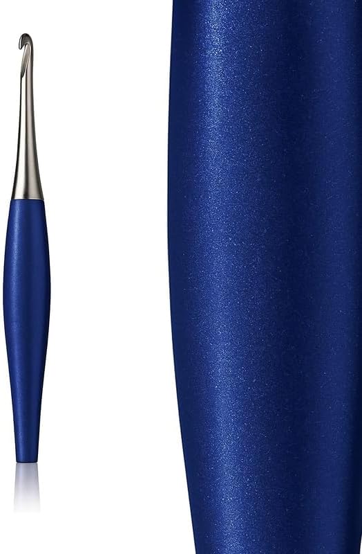 Furls Crochet Hook, Odyssey Navy Blue, Nickel Plated Tip for Effortless Glide, Ergonomic Handle Crochet Hooks 7" (Odyssey Navy Blue, G - 4.00mm)
