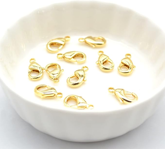 800 Pcs Jewelry Making Accessories Set with 100 Pieces Lobster Claw Clasp 200 Pieces Bead Tips Knot Covers and 500 Pieces Open Jump Ring Connectors DIY Jewelry Making Supplies Bracelets (Gold)