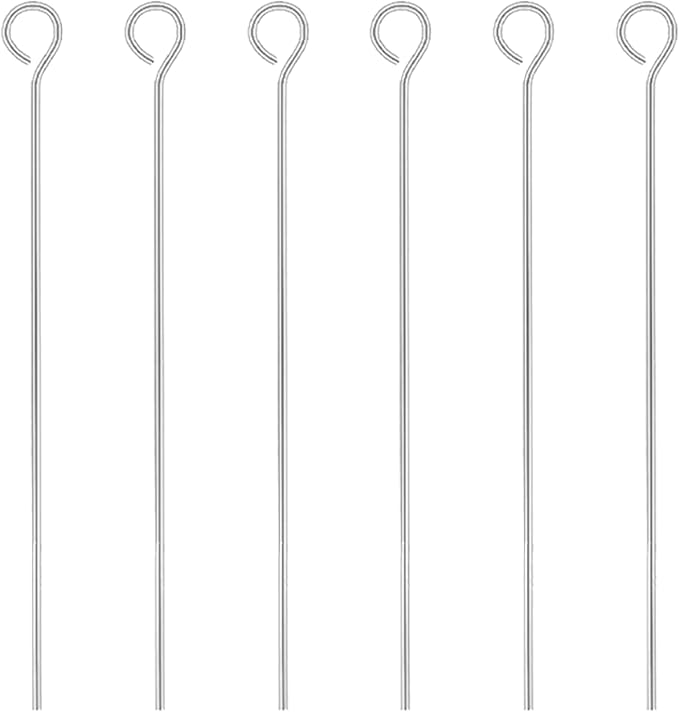 Mandala Crafts 300 1.5 Inch Silver Eye Pins for Jewelry Making Earring Making Supplies Jewelry Findings Open Eye Head Pins for Earrings DIY Bracelets Rosary Charms