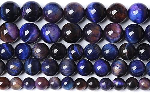 48pcs 8mm AAA Natural Tiger Eye Stone Beads Gemstone Round Spacer Loose Beads for Jewelry Making DIY Bracelet,Necklace