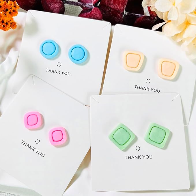 Xaekicr Polymer Clay Cutters Geometric Stud Earring Set – 4 Pairs Modern Clay Cutters for Polymer Clay Jewelry, Clay Tools and Molds for DIY Earrings