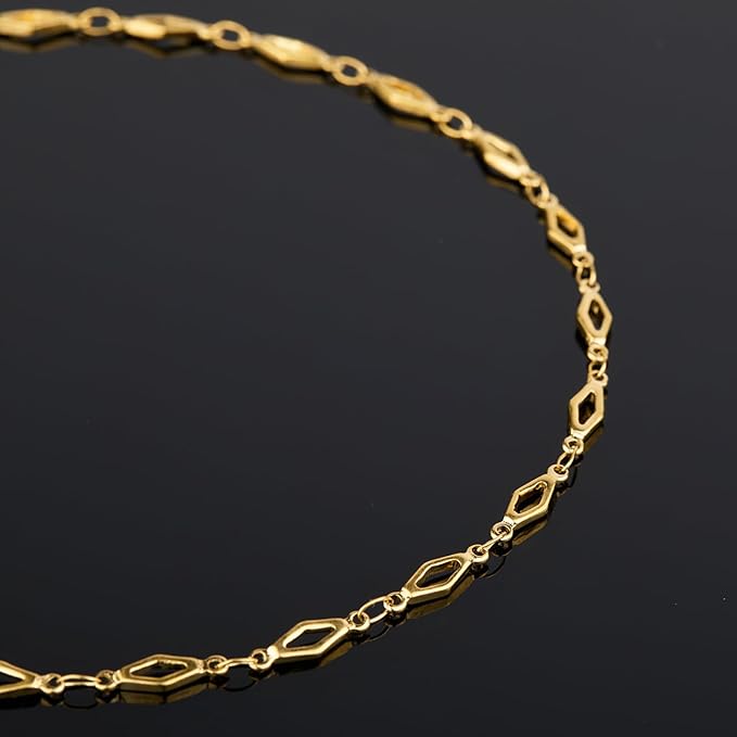YOUBEIYEE 13 Feet Gold Plated Jewelry Making Chain Roll Stainless Steel Rhomboid Chain for Jewelry Making
