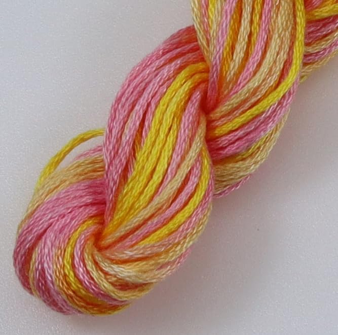 KCS Big skeins of 25 Meters Size 25 Color Variegated Cross Stitch Stranded Threads,6 skeins,4100
