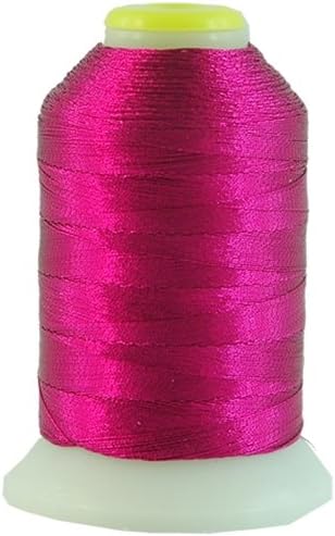 Threadart Metallic Thread | No. L54 - Fuchsia | 500 Meter Cones (550 Yards) | 25 Brilliant Shiny Colors | For Machine Embroidery