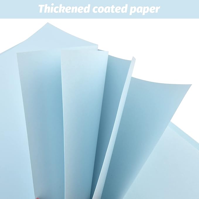GOTIDEAL 12 x 12 Inch Scrapbook Album with 10 Metallic Markers,80 Pages Craft Paper Photo Album for Wedding and Anniversary, Family DIY Photo Album with Scrapbooking Stickers Corners(Blue)