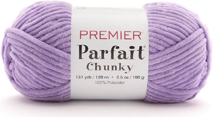 Premier Yarns Parfait Chunky Chenille 3.5 Oz 6 Super Bulky Weight 3 Pack Bundle with Bella's Stitch Place Holders (Haze)