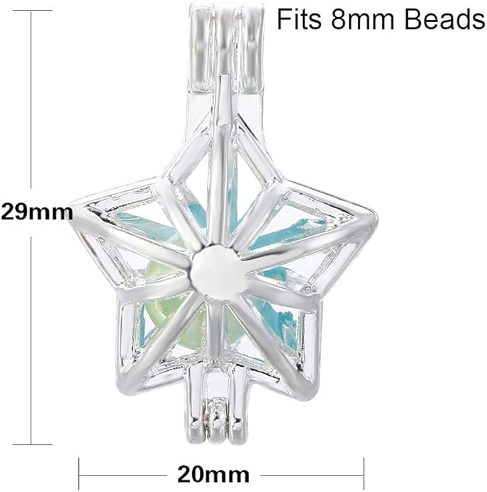 10pcs Silver Pearl Cage Locket Pendants, Essential Oil Diffuser DIY Necklace Bracelet Jewelry Making Craft, Bulk Beads Aromatherapy Diffuser Charms Gifts for Women Girls