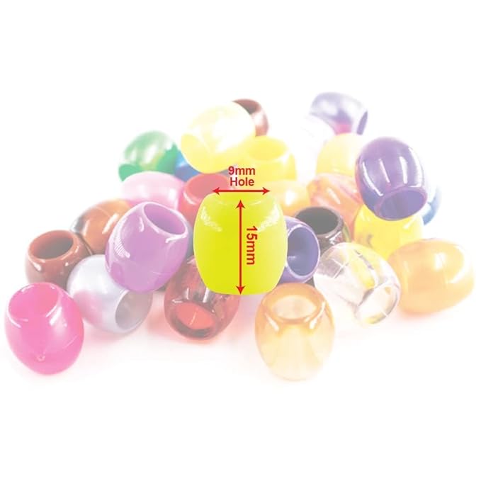 126 Pcs Beads Jewelry Making Kit DIY Hair Braiding Bracelet Ornaments Crafts Jumbo Round Pony (Rainbow)