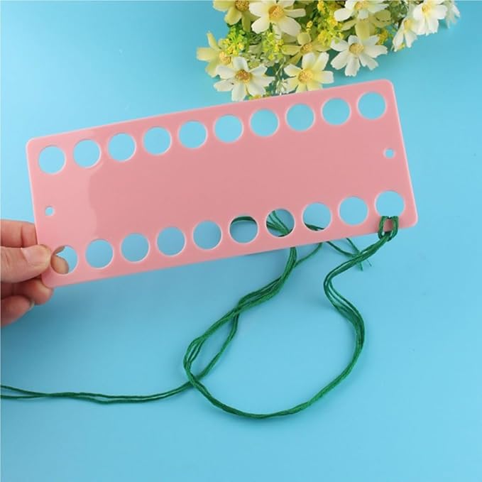 JuxLux 7 Pack Embroidery Floss Organizer Holder Cross Stitch Threads Organizer Card with Thread Wax Thread Conditioner Beeswax Sewing Thread Winding Plate Board for Friendship Bracelet String Rainbow