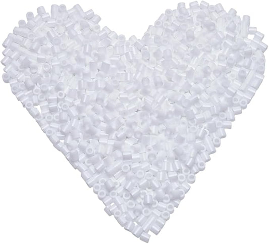 sofpalte 1000pcs white iron beads 5mm fuse beads bulk with 3mm hole plastic storage refills melting crafts for diy crafts handmade decoration birthday compatible hama refill adults