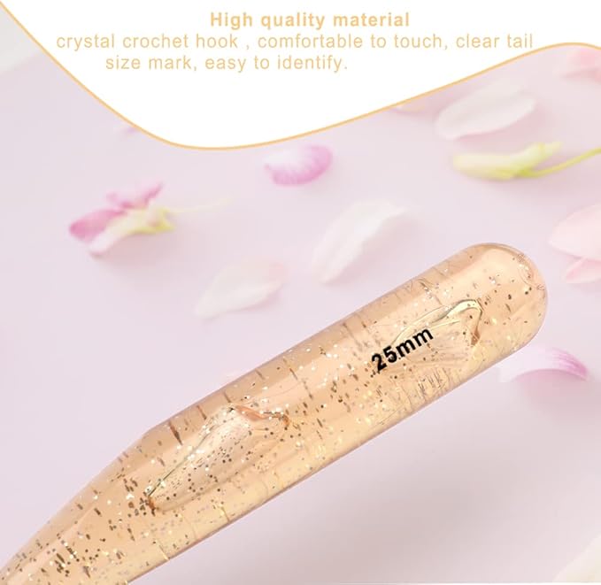 25 mm Crochet Hook, Large Crochet Hooks for Chunky Yarn Ergonomic Knitting Needles Crochet Needle for Beginners and Handmade DIY Knitting Crochet (25 mm)