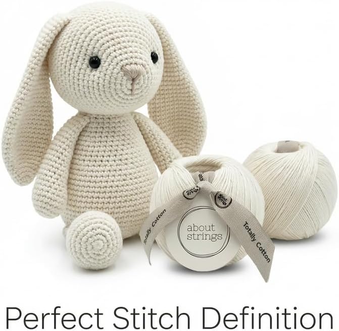 About Strings Totally Cotton Yarn - GOTS Certified Organic DK Weight - Luxuriously Soft, No Splitting - Perfect for Baby, Amigurumi, Knitting & Crochet - (200g/468 Yards) 100g/Ball (Flame)
