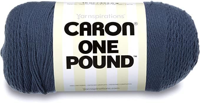 Caron One Pound Cape Cod Blue Yarn - 2 Pack of 454g/16oz - Acrylic - 4 Medium (Worsted) - 812 Yards - Knitting/Crochet