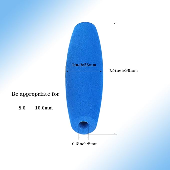 HEYLEAYAR Blue Crochet Hooks Grips, 5Pcs Ergonomic Crochet Hook Handle, Foam Grip Handle Crochet Accessories Fits 8mm to 10mm Crochet Needles