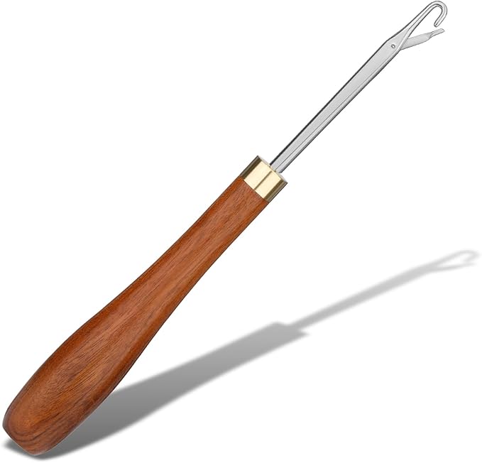 Giwrmu Latch Hook Tool, Wooden Latch Hooks, Latch Hook Crochet Needle for Carpet Making, Hair Extension and Yarn Craft