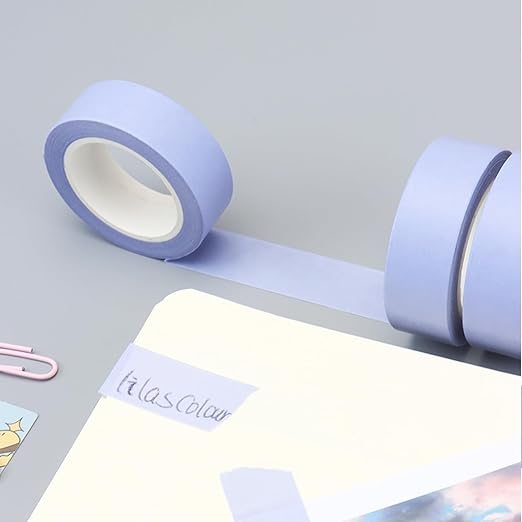 NatSumeBasics 3 Pastel Washi Tapes Solid Light Purple Washi Tape 32 Ft. Decorative Masking Tape Self-Adhesive Craft Tapes for Packaging Decor Scrapbooks DIY Gift (Light Purple)