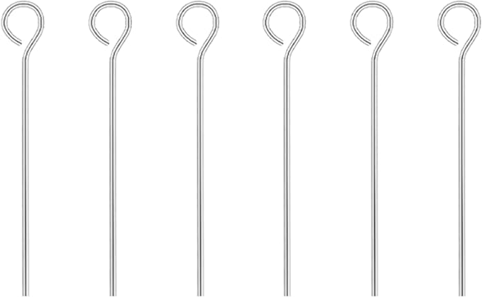 Mandala Crafts 500 1 Inch Silver Eye Pins for Jewelry Making Earring Making Supplies Jewelry Findings Open Eye Head Pins for Earrings DIY Bracelets Rosary Charms