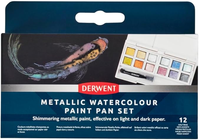 Derwent Metallic Watercolor Paint Pan Set (2306246)