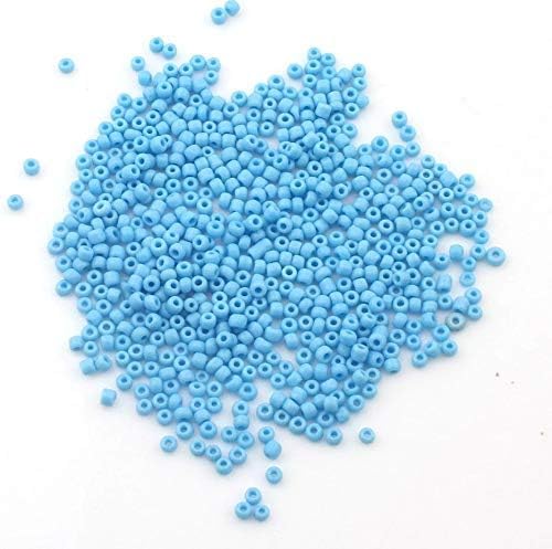Perlin Glass Seed Beads 4mm 6/0 Round 1100pcs Mini Small Pony Spacer Beads Kit for Jewelry Making Earrings Bracelets Pendants Waist DIY Handmade (Blue Opaque)