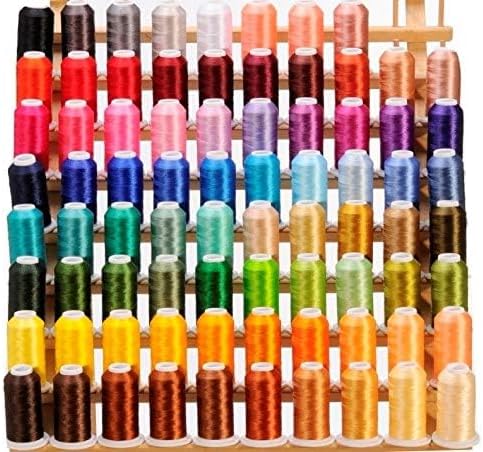 80 Cones (1100 Yards Each) of Polyester Embroidery Threads Compatible with Brother Babylock Janome Singer Pfaff Husqvarna Bernina Machines