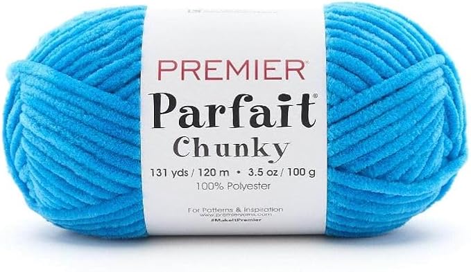 Premier Yarns Parfait Chunky Chenille Yarn 3.5 Oz 6 Super Bulky Weight 3 Pack Bundle with Bella's Stitch Place Holders (Rock Candy)