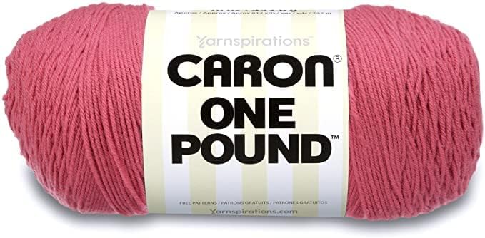 Caron One Pound Rose Yarn - 2 Pack of 454g/16oz - Acrylic - 4 Medium (Worsted) - 812 Yards - Knitting/Crochet