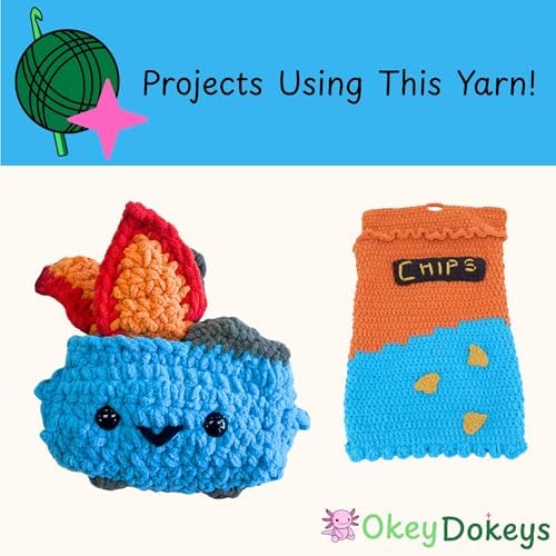 Size 6 Chenille Yarn 50g/32yds, 100% Polyester, Never Compressed to Keep Yarn Fluffy, 1 Pack, Each Skein - 1.76oz/50g, 32yds/35m, for Crocheting and Amigurumi, Klein Blue, Color 16