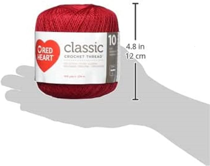 Red Heart Crochet Thread Yarn, 300 Yards, Victory Red, 1 Count (Pack of 1)